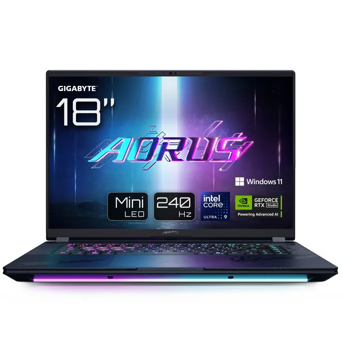GIGABYTE AORUS MASTER 18 BYHC5DED65SP 18" QHD miniLED Core Ultra 9 275HX 32GB/2TB RTX 5080 Win11 Pro – Bild 3