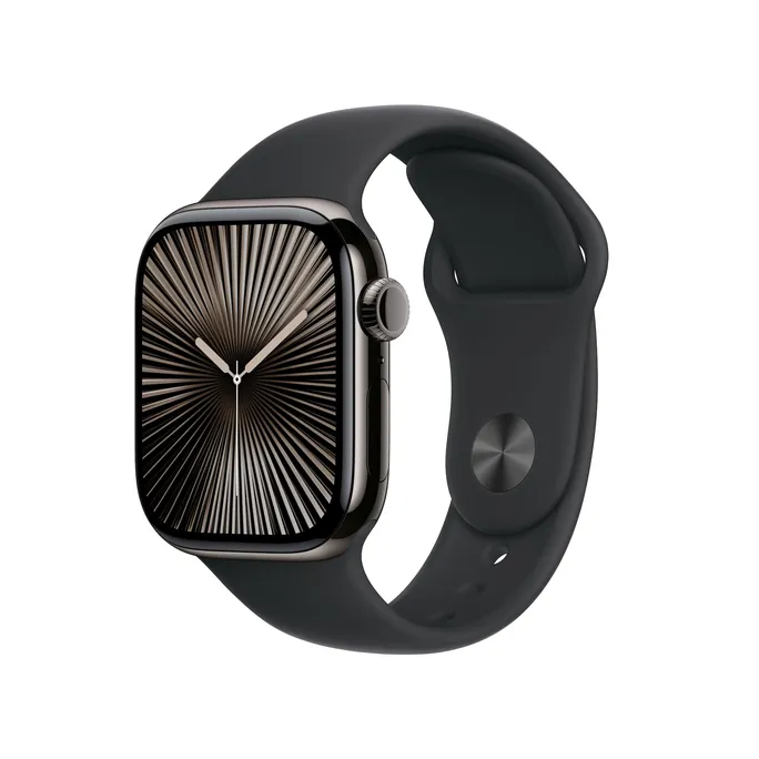 Apple Watch Series 10 LTE 42mm Slate Titangehäuse mit schwarzem Sportarmband - S/M – Bild 2