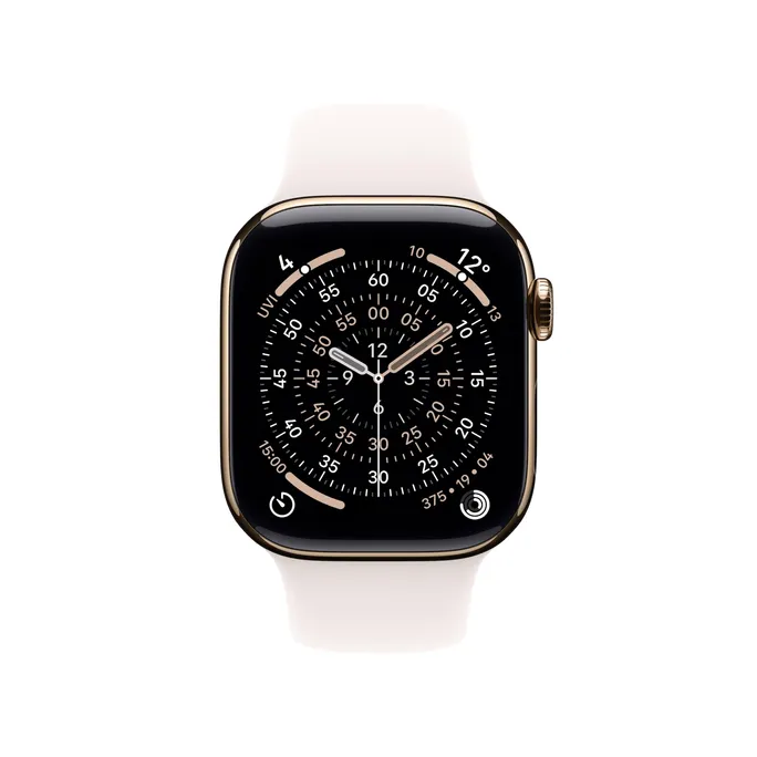 Apple Watch Series 11 GPS + Cellular 42mm Gold Titanium Gehäuse mit Sport Band (light blush) - M/L – Bild 2