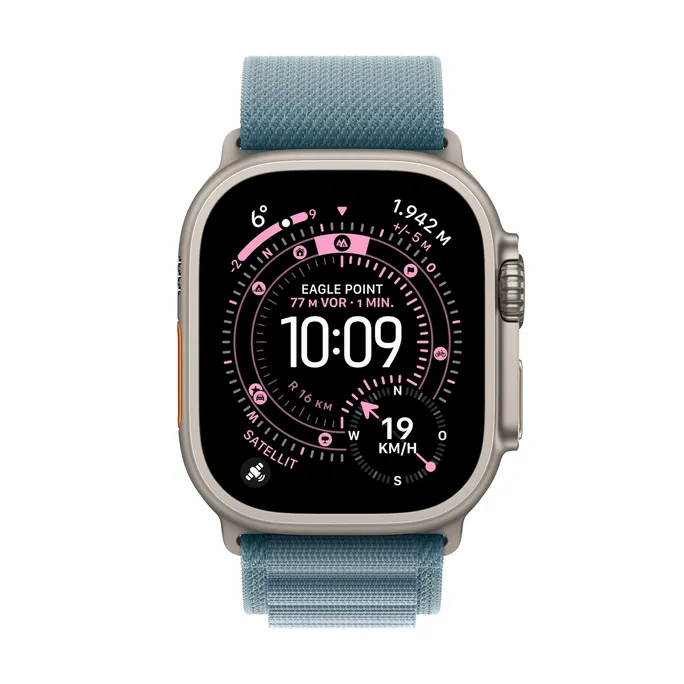 Apple Watch Ultra 3 GPS + Cellular 49mm Natural Titanium Case with Light Blue Alpine Loop - Small – Bild 2