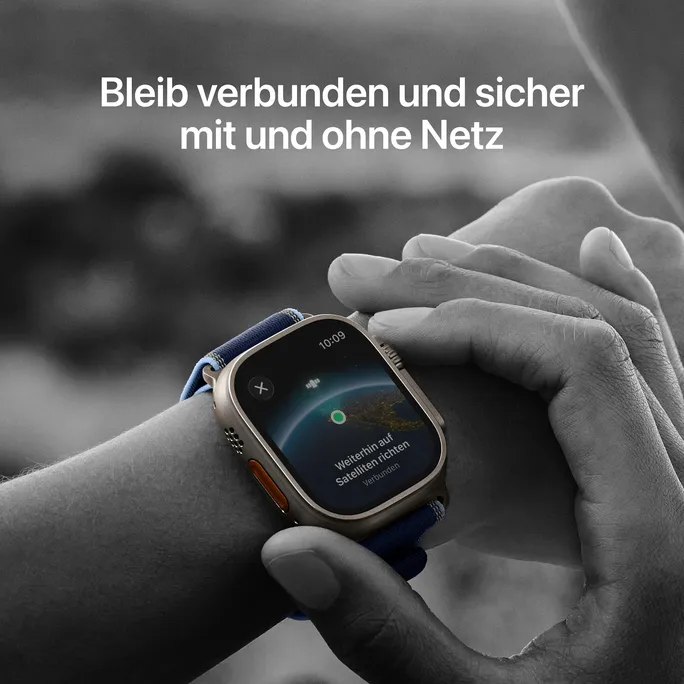 Apple Watch Ultra 3 GPS + Cellular 49mm Natural Titanium Case with Light Blue Alpine Loop - Small – Bild 4