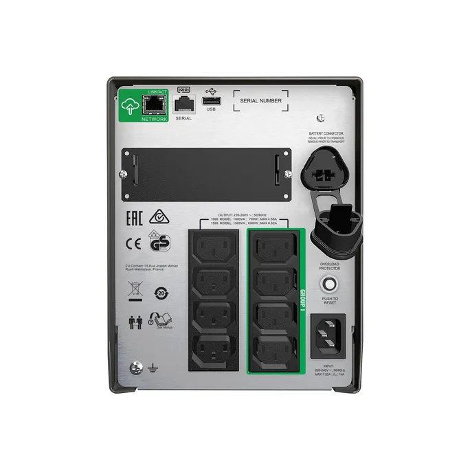 APC Smart UPS SMT1000IC, 1000VA, 8x C13, AVR, Display, SmartConnect + Slot, Überspannungsschutz – Bild 2