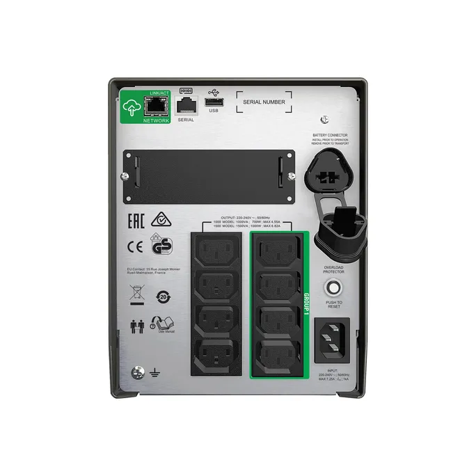 APC Smart UPS SMT1500IC, 1500VA, 8x C13, AVR, Display, SmartConnect + Slot, Überspannungsschutz – Bild 2