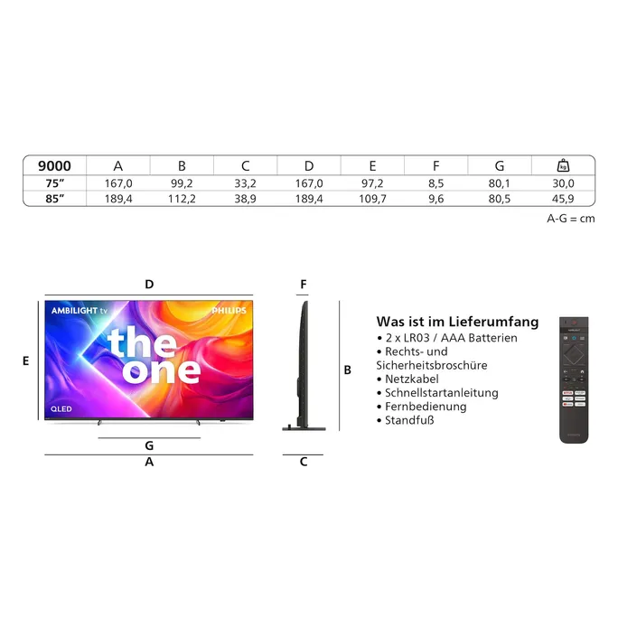 Philips 85PUS9000/12 215cm 85" The One 4K Ambilight TV – Bild 4