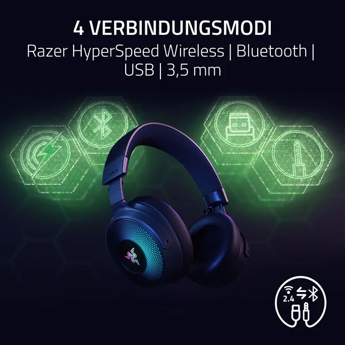 Razer Kraken V4 Pro - Kabelloses Gaming-Headset inkl. OLED-Control-Hub, powered by Razer Chroma™ RGB – Bild 4