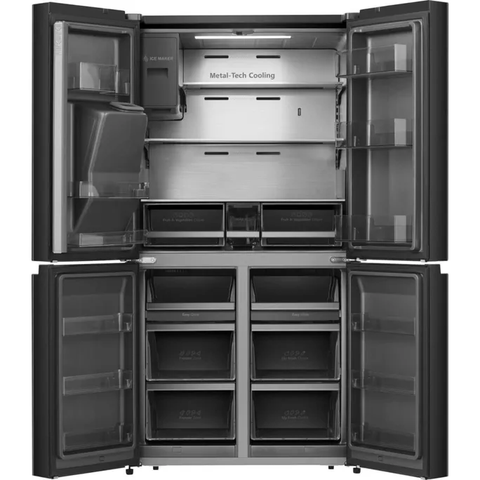 Hisense RQ760N4SBFE Side by Side Kühl-Gefrier-Kombination Edelstahl schwarz – Bild 3