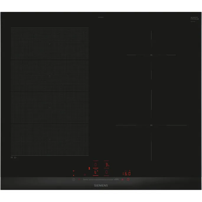 Siemens EX675HEC1E iQ700 Induktionskochfeld 60 cm Schwarz, Mit Rahmen aufliegend