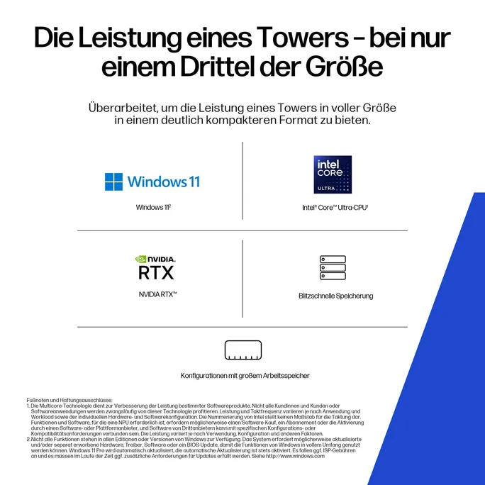 HP Z2 SFF Tower G1i A40M2ET Core Ultra 7 265K RTX A400 32GB/1TB SSD Win11 Pro – Bild 4