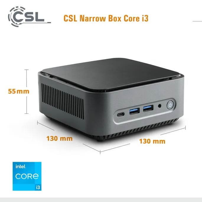 CSL Narrow Box Mini-PC Core i3-N305 32GB/1TB SSD Win11 Pro – Bild 2