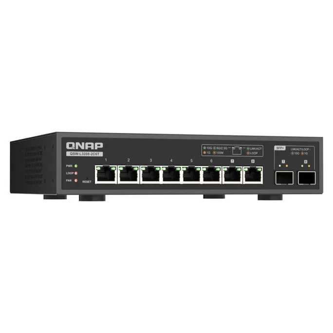 QNAP QSW-L3208-2C6T 6 ports 10GbE RJ45, 2ports 10G SFP+/ NBASE-T Combo Switch – Bild 4