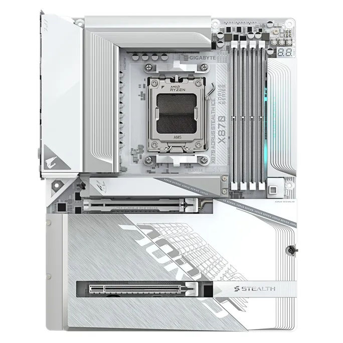 GIGABYTE X870 AORUS STEALTH ICE ATX Mainboard Sockel AM5 HDMI/USB4 – Bild 3