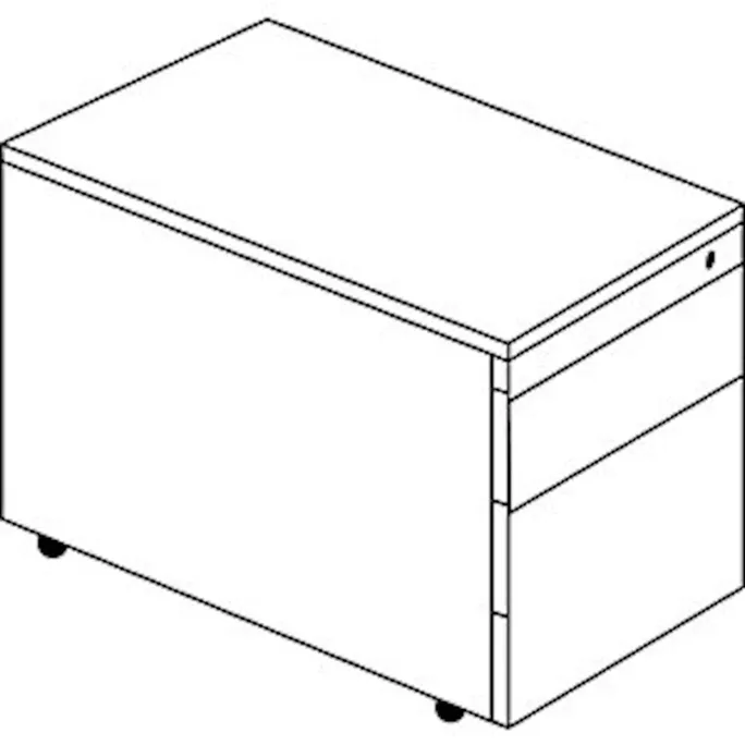 Schubladencontainer, Rollen, 579x600, 1 Materials.,1 Hängereg, alu/gelbgrün/weiß – Bild 2