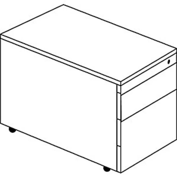 Schubladencontainer m. Rollen, 579x600, 1 Schub, 1 Hängereg., anthrazit/lichtgr – Bild 2