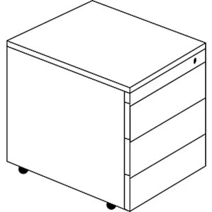 Schubladenrollcontainer, HxT 570x600 mm, Stahlplatte, 3 Schubl., anthrazitgrau – Bild 3