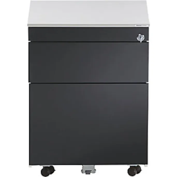 Schubladencontainer m.Rollen, 570x600, 1 Materials., 1 Hängereg., weiß/anthrazit – Bild 2
