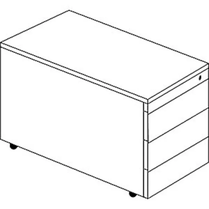 Schubladencontainer mit Rollen, 570x800, Stahlpl., 3 Schubl. alu/gelbgrün – Bild 3