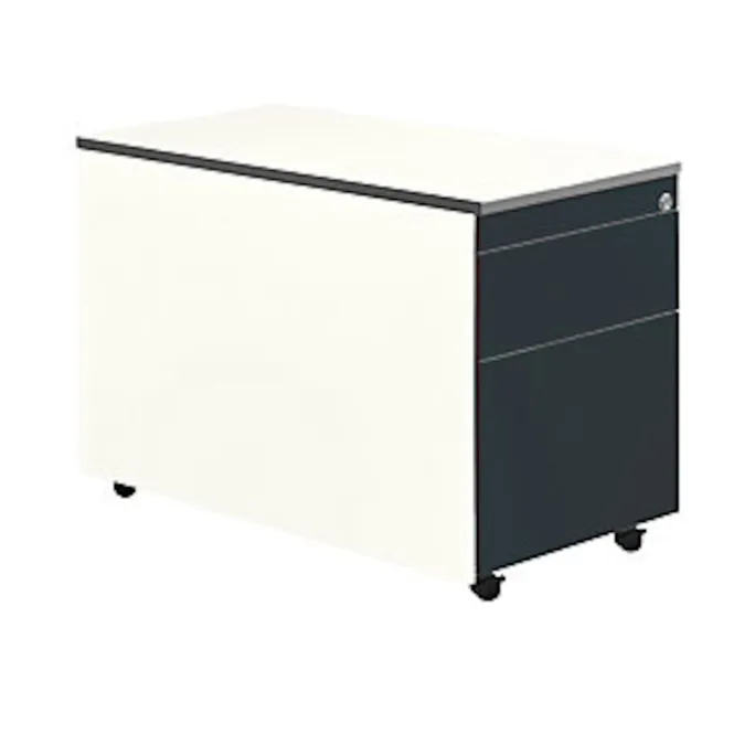 Schubladencontainer m.Rollen, 570x800, 1 Materials., 1 Hängereg, weiß/anthrazit