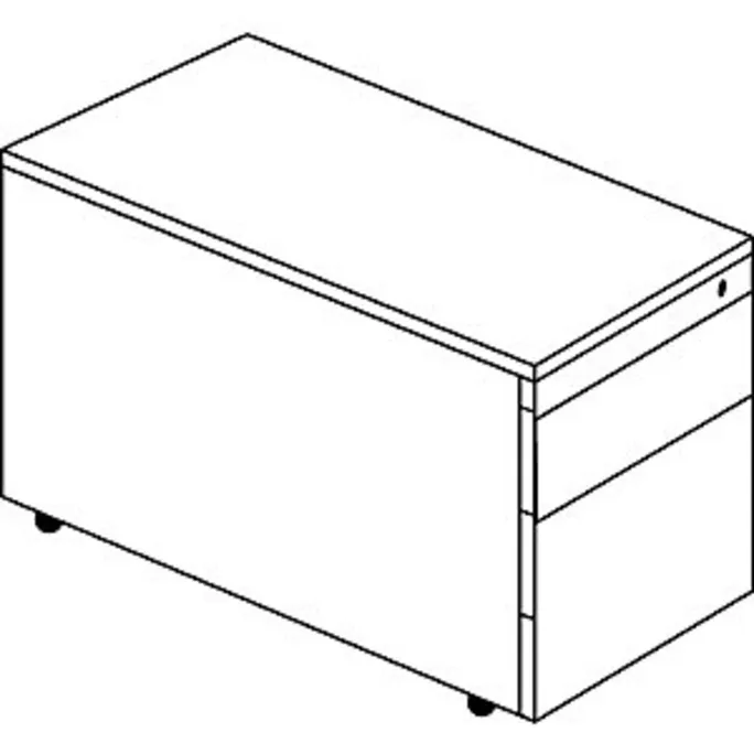 Schubladencontainer mit Rollen, 570x800, 1 Materials., 1 Hängereg., weiß/blau – Bild 3
