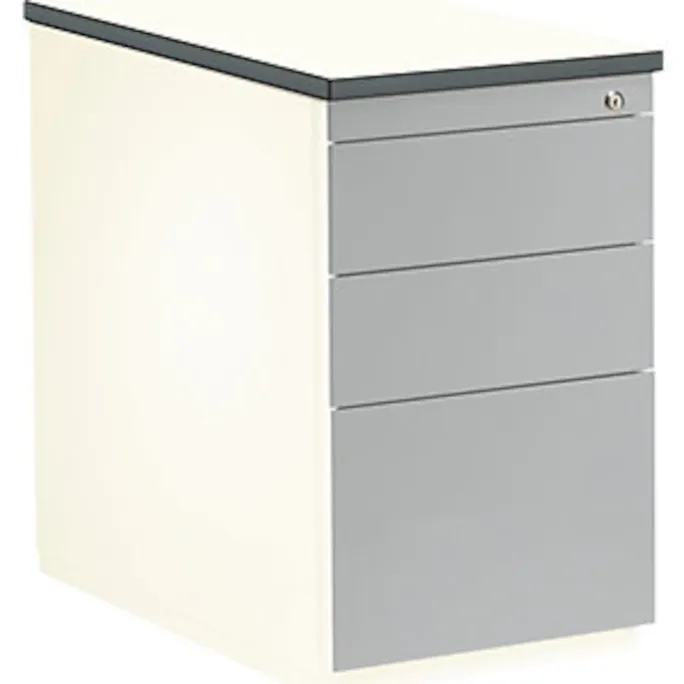 Schubladencontainer, 720x800 mm, 2 Materialschübe, 1 Hängereg., weiß/alu