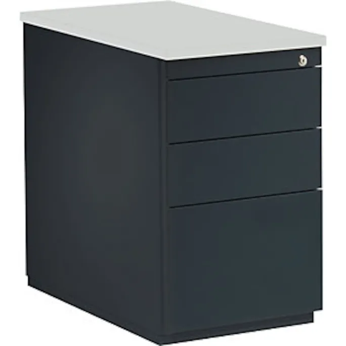 Schubladencontainer, 720x800, 2 Schübe, 1 Hängereg., anthrazit/lichtgrau