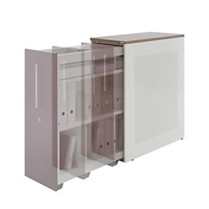 Hochauszugschrank, Thekenelement links stehend, Höhe 1250 mm, anthrazitgrau – Bild 2