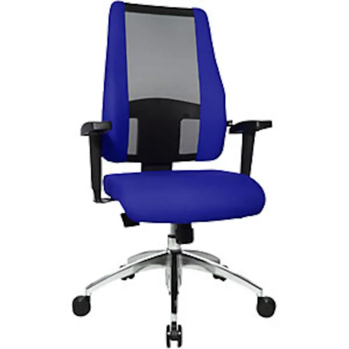 Topstar Bürodrehstuhl AIR SYNCRO, Netzrückenlehne mit Seitenteilen, schwarz/blau