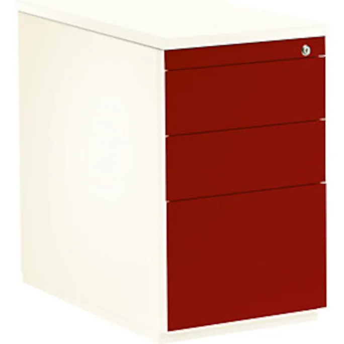 Schubladencontainer,720x800mm, 2xMaterialschub, Hängeregistratur, weiß/rot