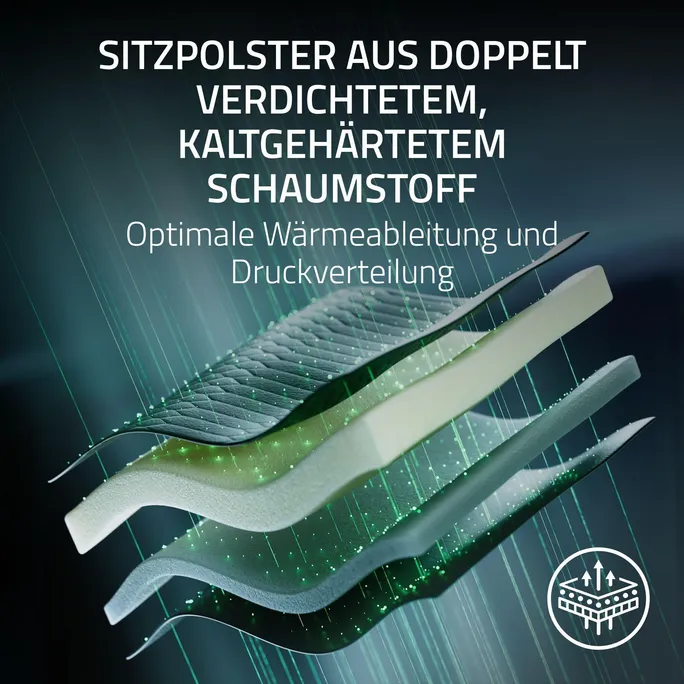 Razer ISKUR V2 NewGen Hellgrau Gaming-Stuhl mit atmungsaktivem Komfort, Razer HyperFlex™ Lordosenstütze – Bild 4