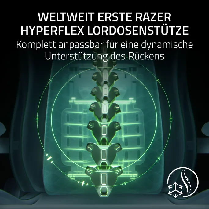 Razer ISKUR V2 NewGen Quartz/-Rosa Gaming-Stuhl mit atmungsaktivem Komfort, Razer HyperFlex™ Lordosenstütze – Bild 2