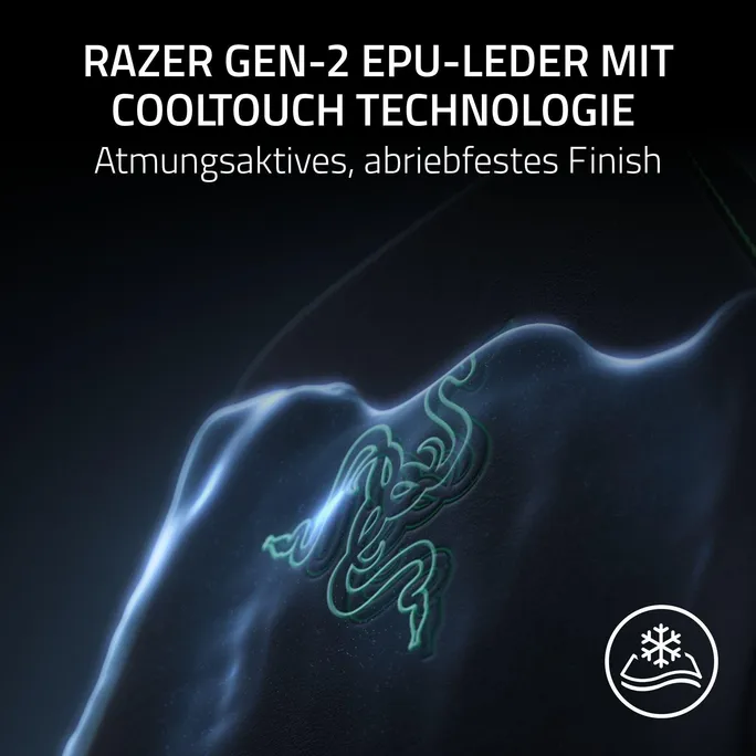 Razer ISKUR V2 NewGen Schwarz-/Grün Gaming-Stuhl mit atmungsaktivem Komfort, Razer HyperFlex™ Lordosenstütze – Bild 3