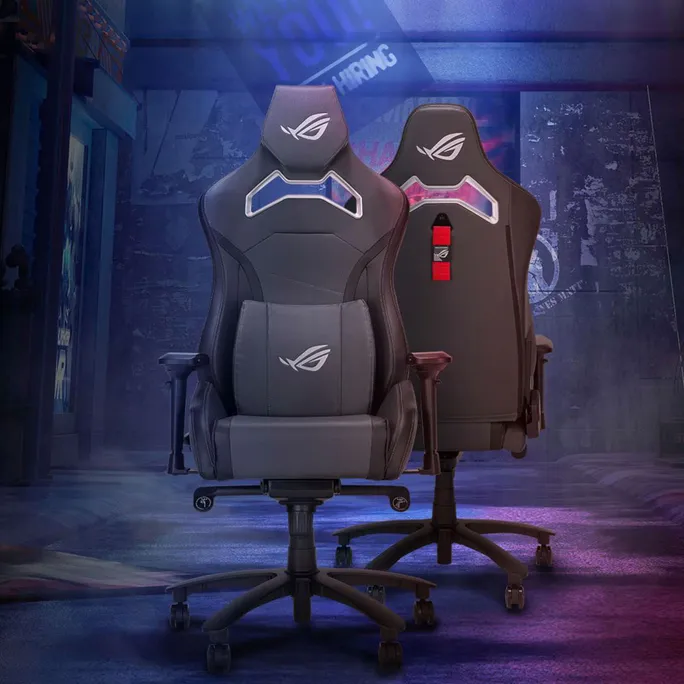 ASUS ROG Chariot X Gaming-Stuhl - Aura RGB Beleuchtung, 4D-Armlehnen, Schwarz – Bild 2