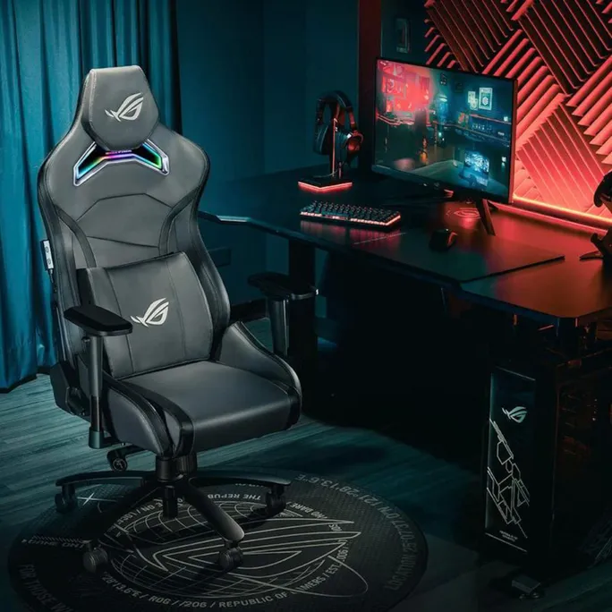 ASUS ROG Chariot X Gaming-Stuhl - Aura RGB Beleuchtung, 4D-Armlehnen, Schwarz – Bild 4