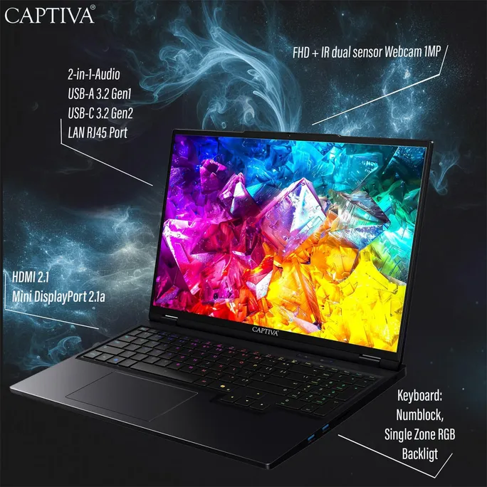 Captiva Ultimate Gaming I92-173 16" WQXGA Core Ultra 9 275HX 64GB/4TB SSD RTX5080 Win11 – Bild 5