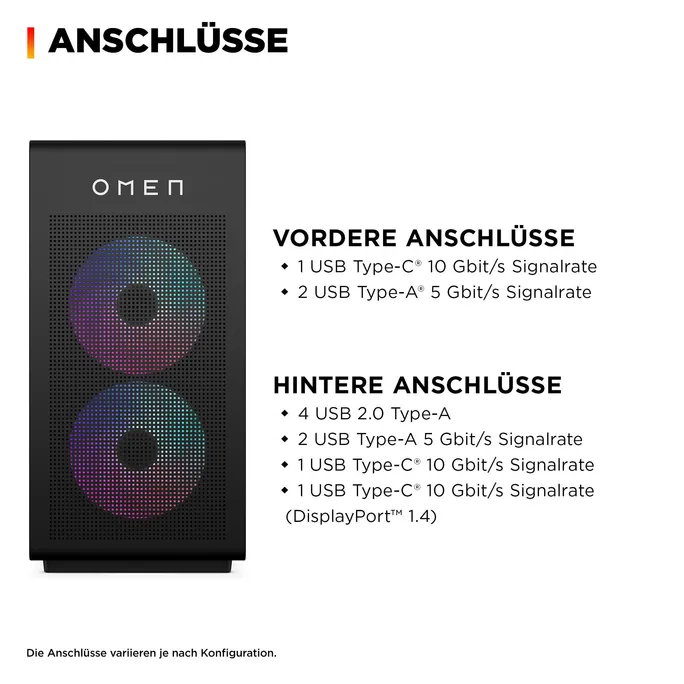 HP OMEN GT16-1470ng 35L Gaming Desktop Ryzen™ 7 9800X3D 32GB/1TB SSD RTX 5070 Win11 – Bild 2