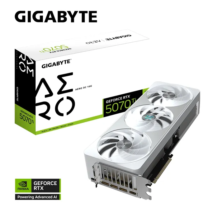 GIGABYTE GeForce RTX 5070 Ti AERO OC 16G Grafikkarte HDMI/DP – Bild 2