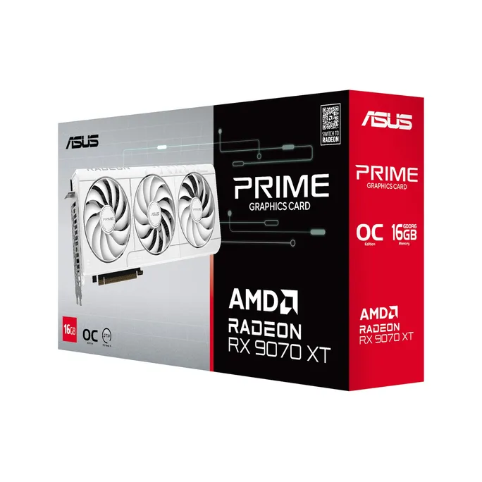 ASUS PRIME Radeon RX 9070 XT White OC PRIME-RX9070XT-O16G-WHITE 16GB DDR6 Grafikkarte, HDMI/DP – Bild 2
