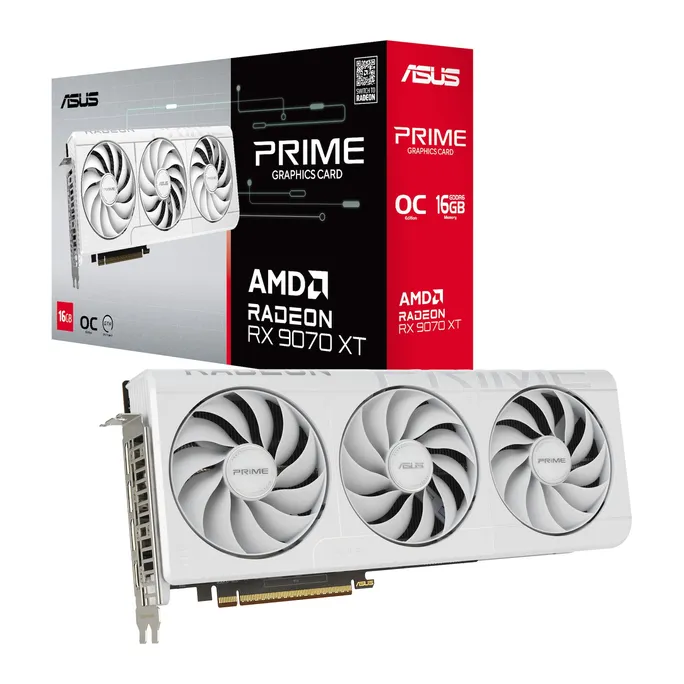 ASUS PRIME Radeon RX 9070 XT White OC PRIME-RX9070XT-O16G-WHITE 16GB DDR6 Grafikkarte, HDMI/DP – Bild 3