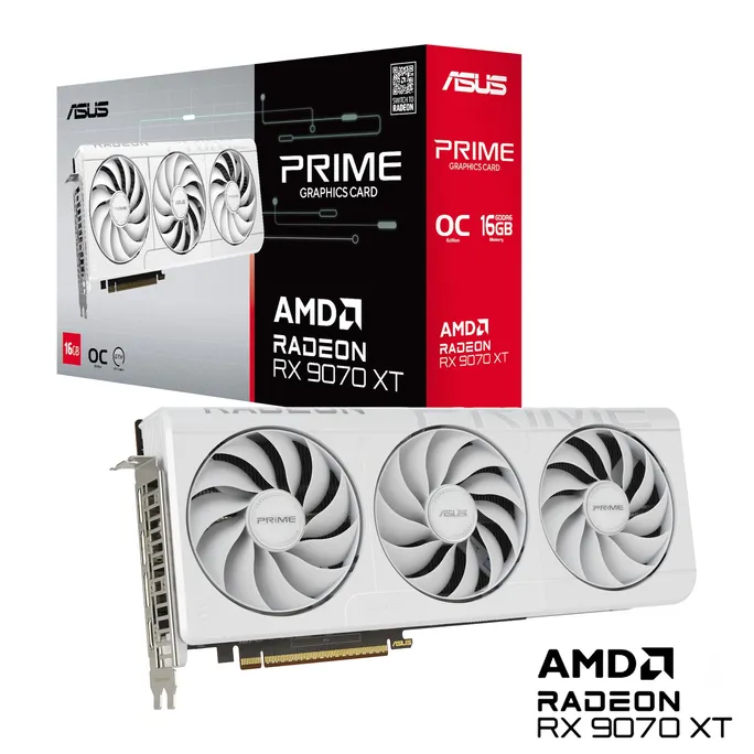ASUS PRIME Radeon RX 9070 XT White OC PRIME-RX9070XT-O16G-WHITE 16GB DDR6 Grafikkarte, HDMI/DP – Bild 4
